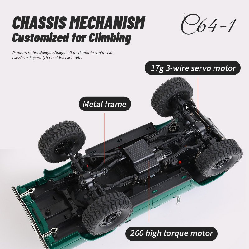 1/16 WPL C64-1 Remote Control Vehicle Crawler RC Cars Pick up Truck Off Road Car Hobby Green New Color