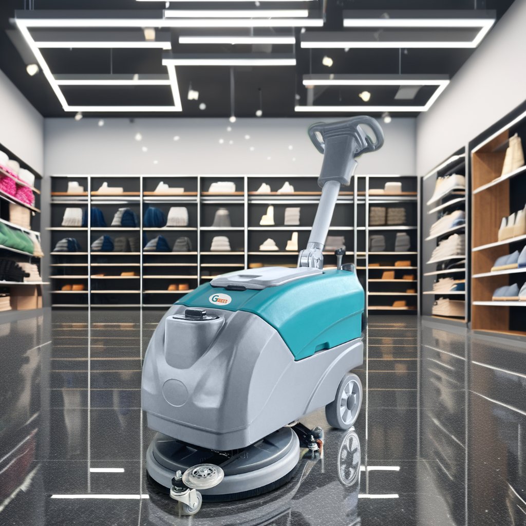 GS400 Battery-Powered Auto Scrubber Electric Floor Washing Machine for Cleaning Tiles for Restaurant Use New Condition