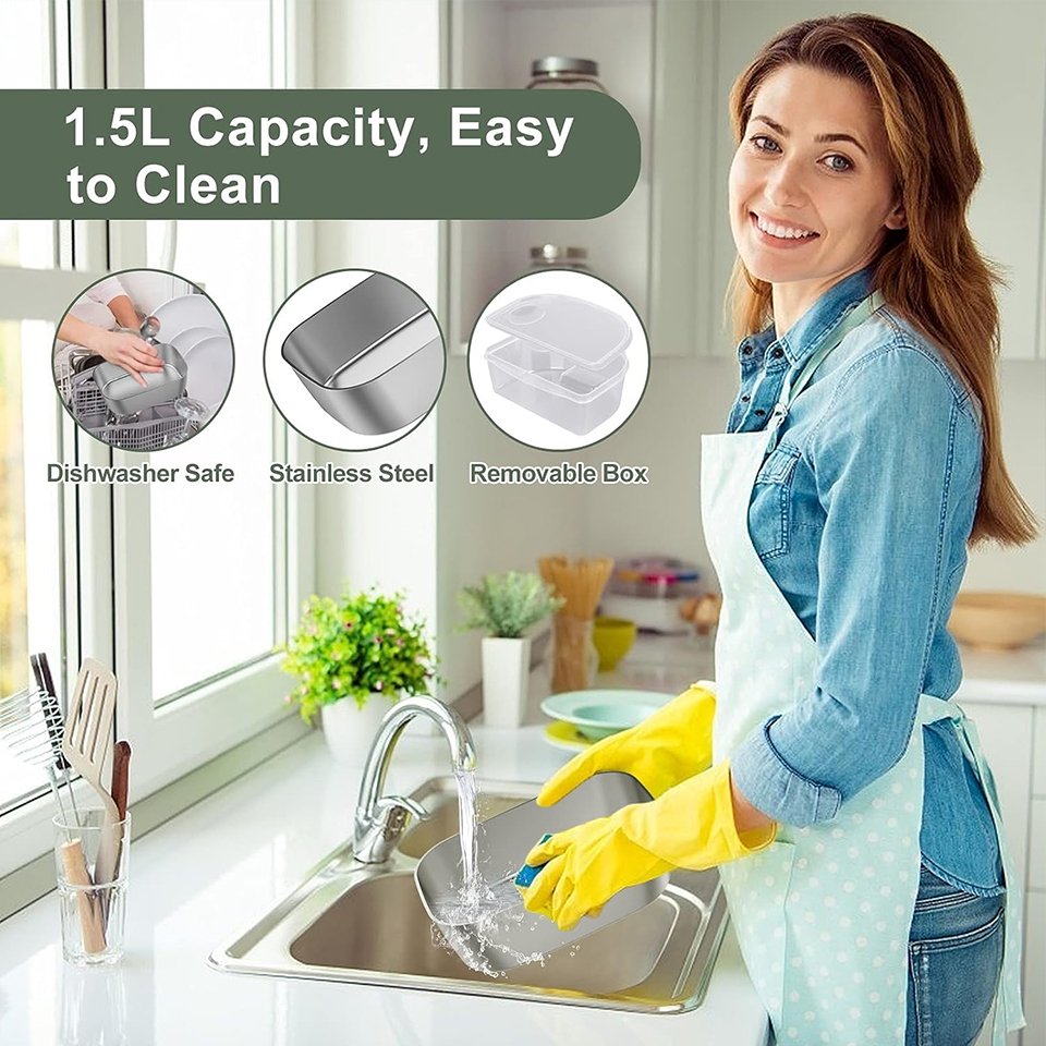 304 Stainless Steel Home Car Dual-purpose Work Thermal Insulation 1.8L Heating Lunch Box