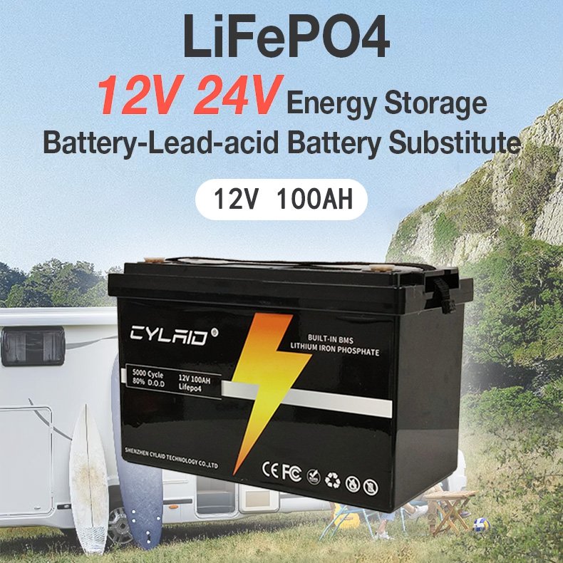 12V 100Ah Rechargeable 12V 24V 48V Lithium Battery Fishing Boat AGV RV Golf Cart Auto Battery Lifepo4 12V 100Ah Battery