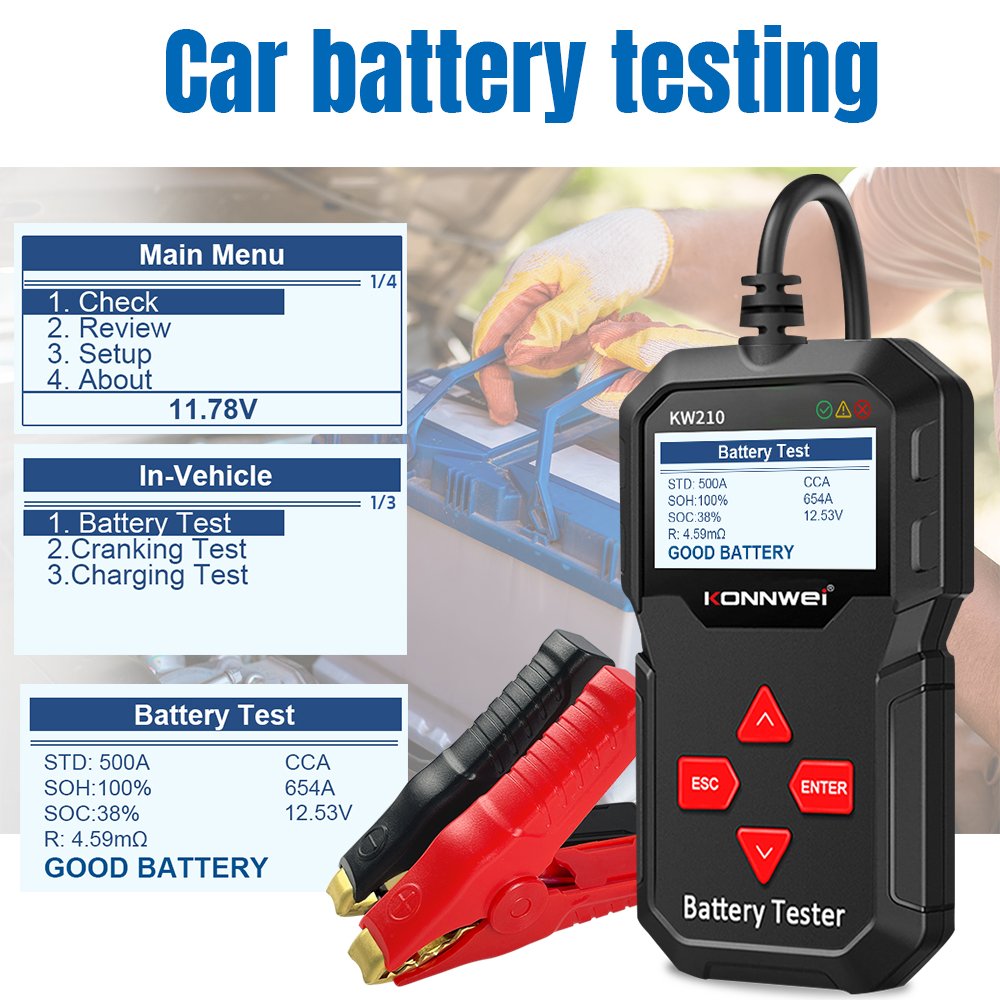 Multilingual Universal Car Battery Tester 12Volt Battery Load Testers Auto Diagnostic Tools