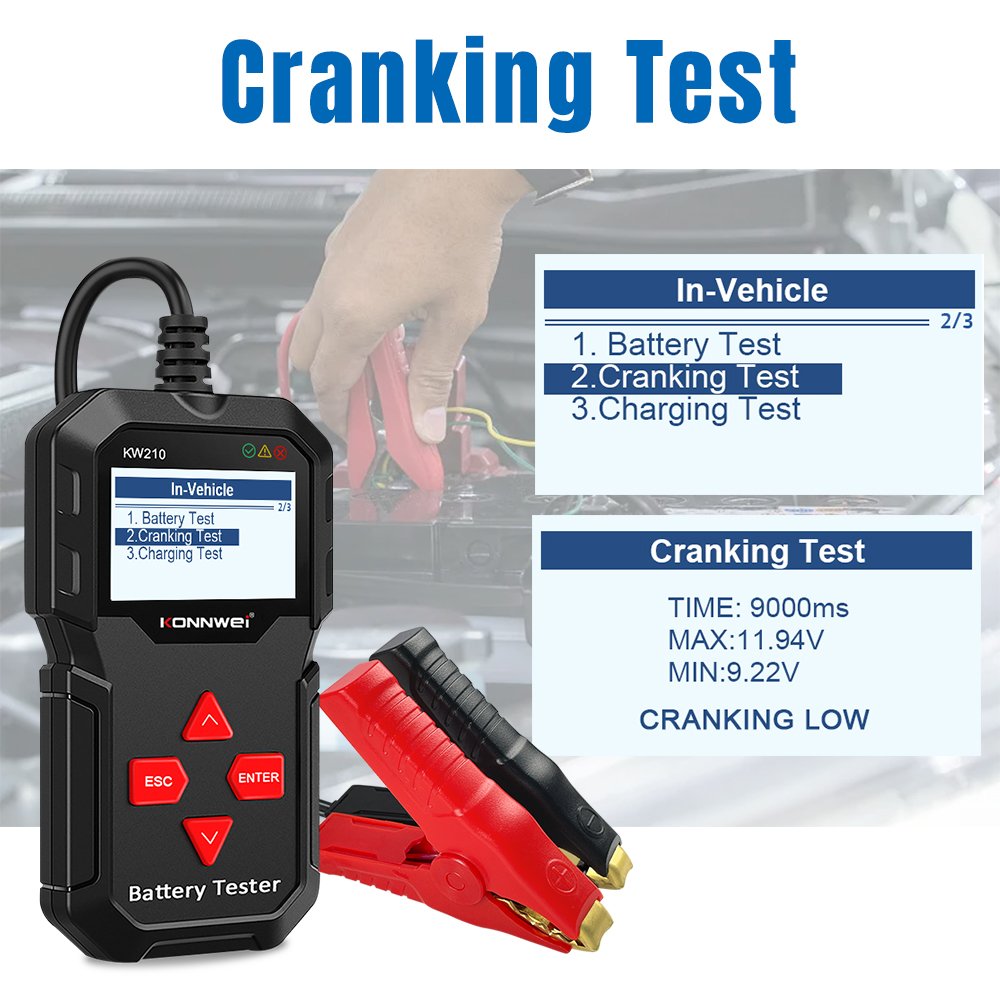 Multilingual Universal Car Battery Tester 12Volt Battery Load Testers Auto Diagnostic Tools