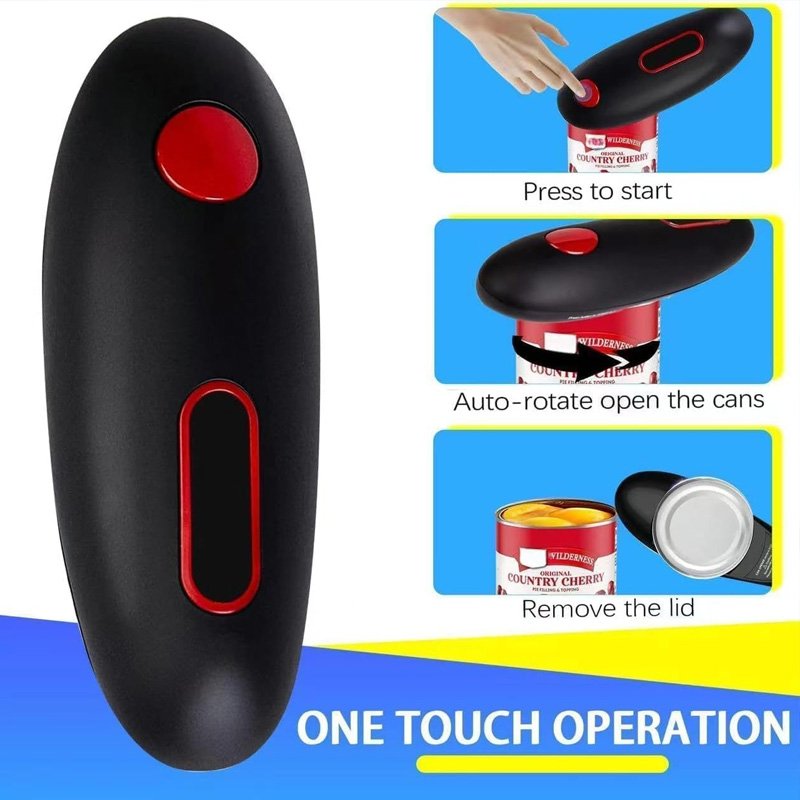 Kitchen Gadgets Tools Smooth Edge Jar Tin Opener One-Touch Auto Electric Can Openers for Seniors Automatic Can Opener Electric