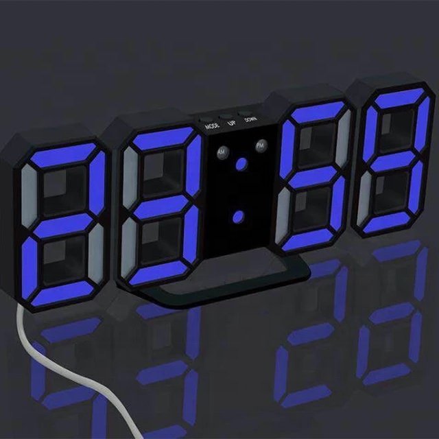Digital Jumbo Wall Alarm Clock Display Brightness LED Watches Nightlight Snooze Home Kitchen Office Modern Style 3d Wall Clocks