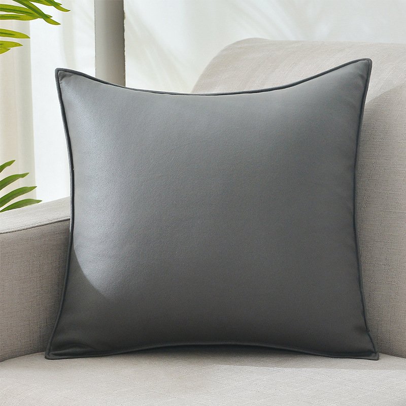 Leathaire Sofa Couch Pillow Case Cushion Cover with Piping Tech Cloth New High Quality Waterproof Solid Color 100% Polyester