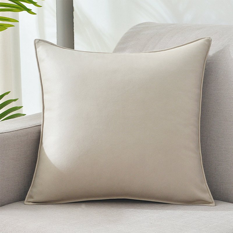 Leathaire Sofa Couch Pillow Case Cushion Cover with Piping Tech Cloth New High Quality Waterproof Solid Color 100% Polyester