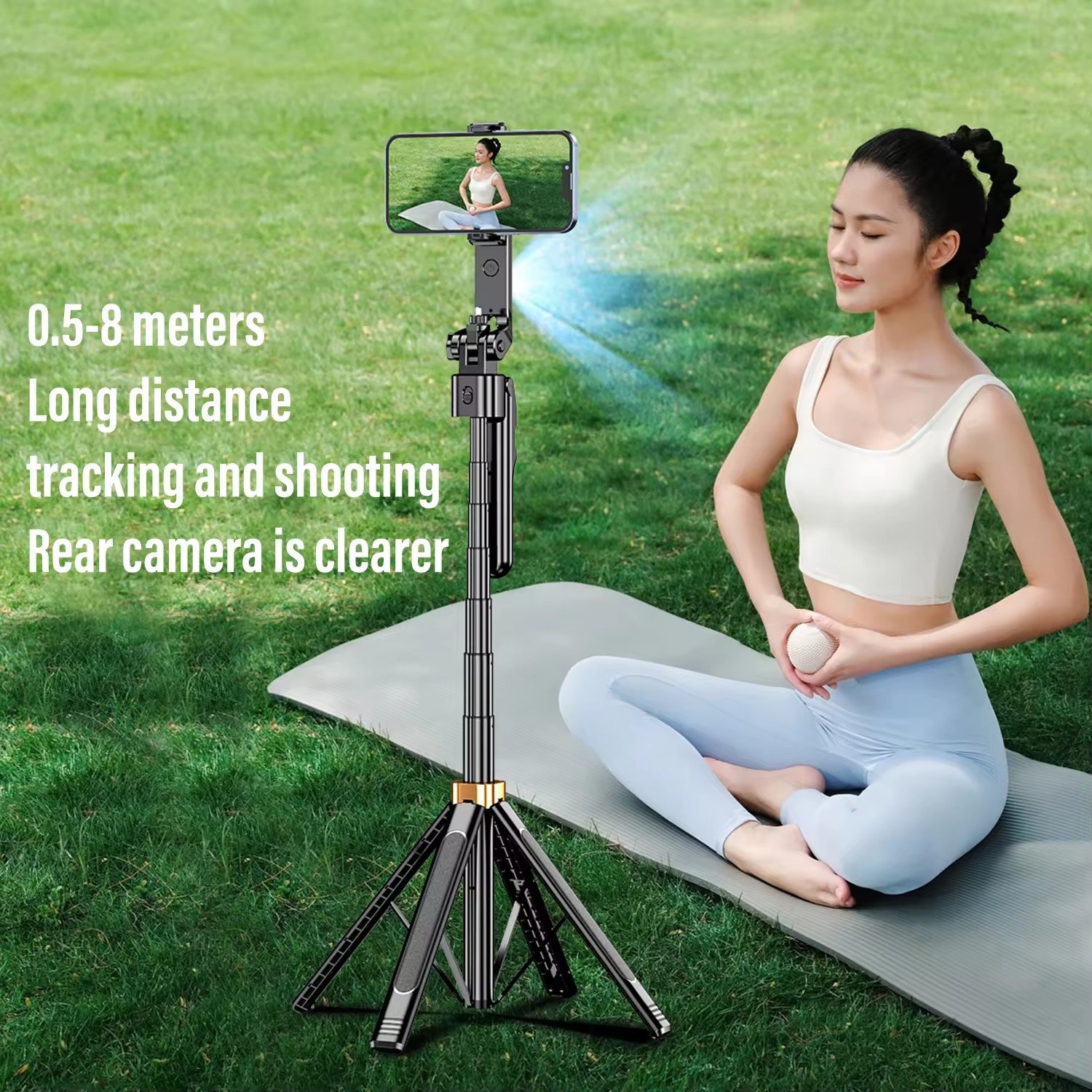 Original Factory 360° Face Tracking Selfie Stick, AI Face Tracking Rotation Function, 180CM Telescopic Height Gimbal CL11-P