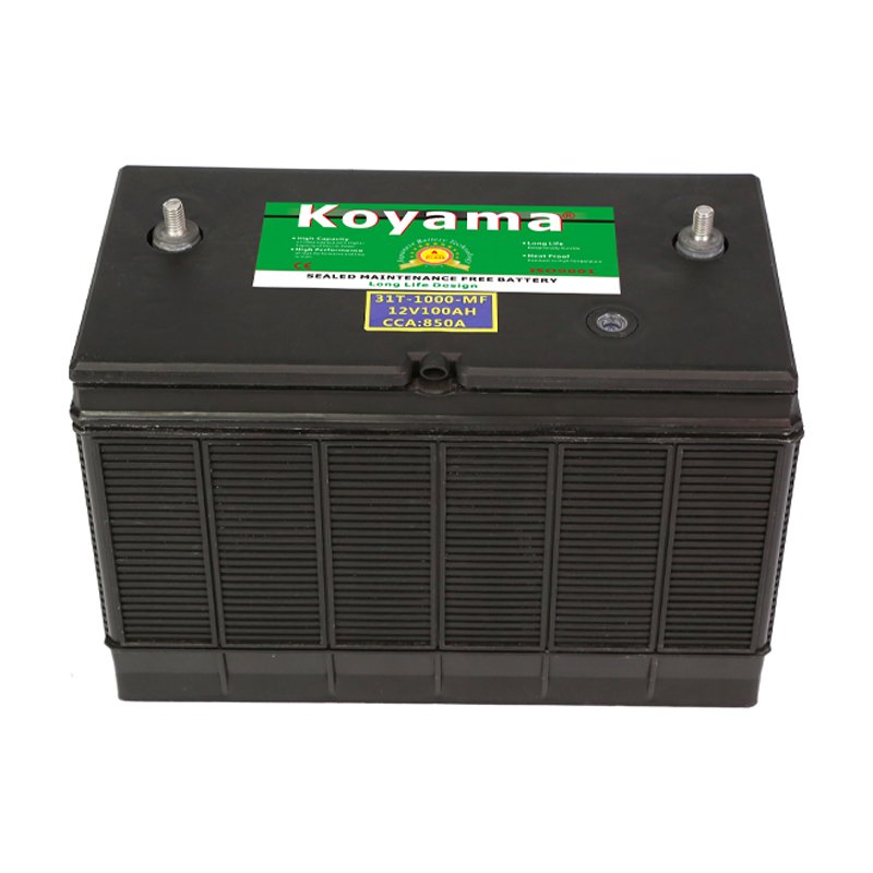 Car Battery 12V 100AH Starting BCI Standard MF31T-1000 Pickup Truck Battery for Automotive OED/ODM Koyama