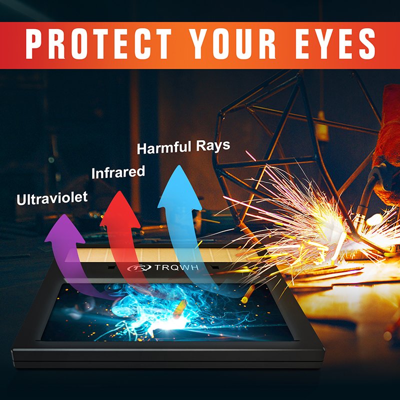 TRQ Factory Welding Mask Welding & Soldering Supplies for Mig/tig Welding Adjustable Shadow 9-13 Automatic Variable Light Filter