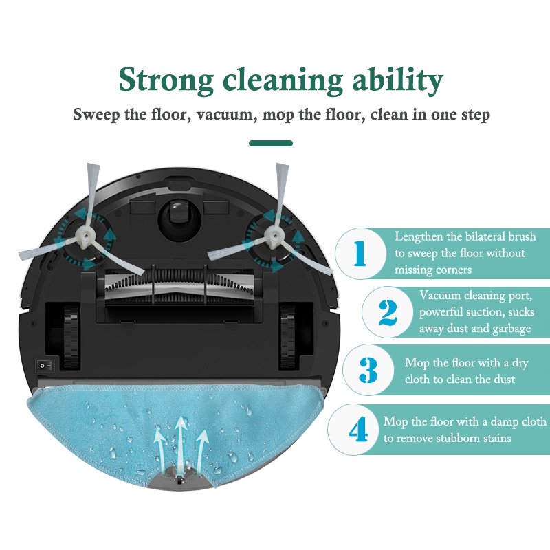 Cheapest Price Floor Cleaning Auto Chargeable Smart Robot Broom Style Wet Dry and Mopping Wireless Robot Vacuums Cleaner