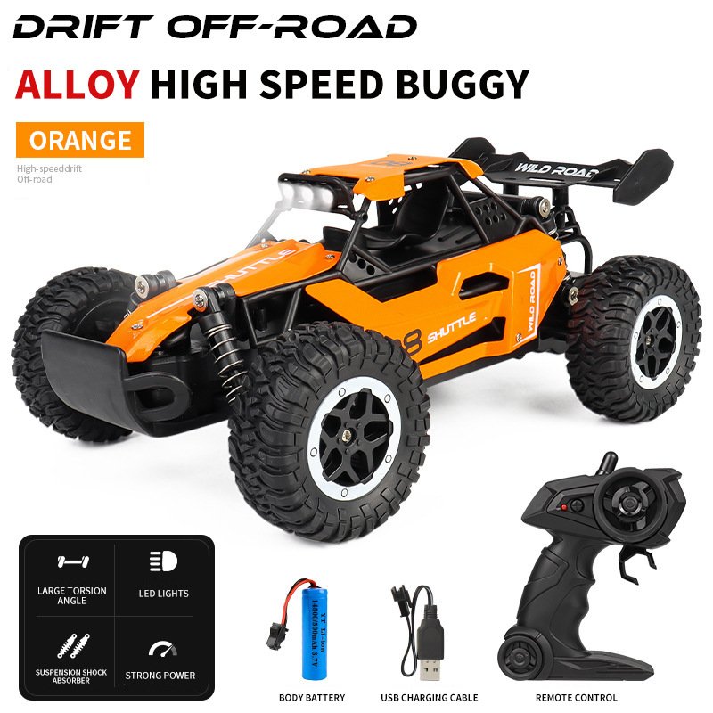 Remote Control Racing RC Truck 2.4ghz Frequency Features Assembly Climbing 1/16 Alloy High Speed Drift Off Road Car Kids 20km/h