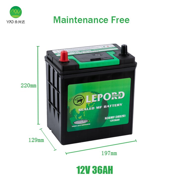 Wholesale DIN JIS Standard 12V 38B20 N36 NS40 38B20 36AH 612 MF Auto Carbattey Chinese Car Batteries