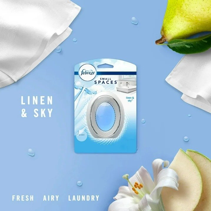 Febreze Small Spaces Air Freshener Linen & Sky Scent, .25 Fl. Oz., Pack of 2