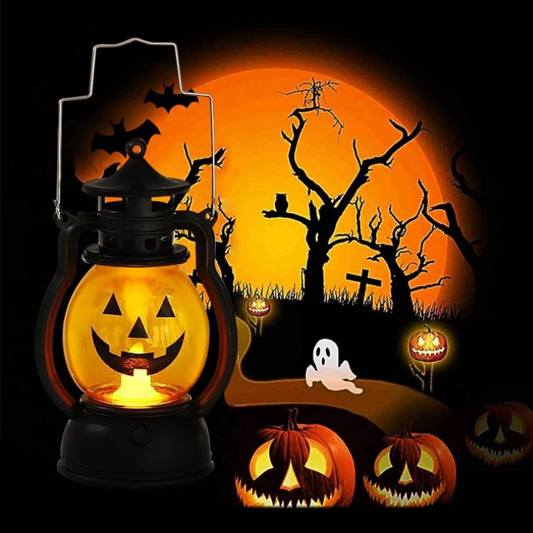 Halloween Decoration Pumpkin Lanterns Electronic Candle Lights LED Handheld Lights Party Decorations Party Atmosphere Props