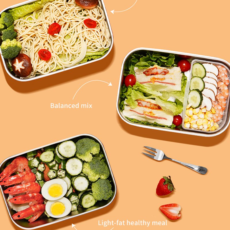 1.8L Food Warmer Heated Electric Lunch Box with Stainless Steel 2-In-1 Portable Food Warmer Lunch Box for Car & Home