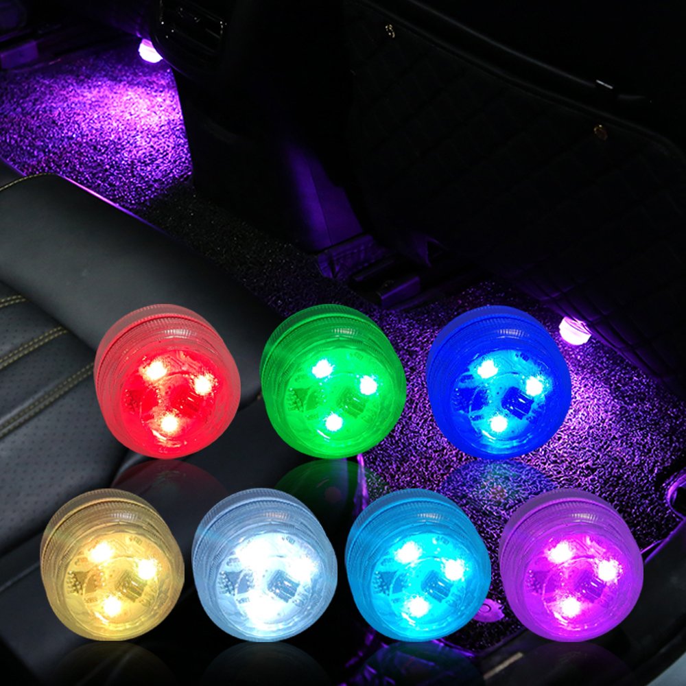 PEL 8 in 1 Car Interior Ambient Light Remote Control Decoration Auto Roof Foot Atmosphere Lamp Ebike Scooter Bicycle Tail Light