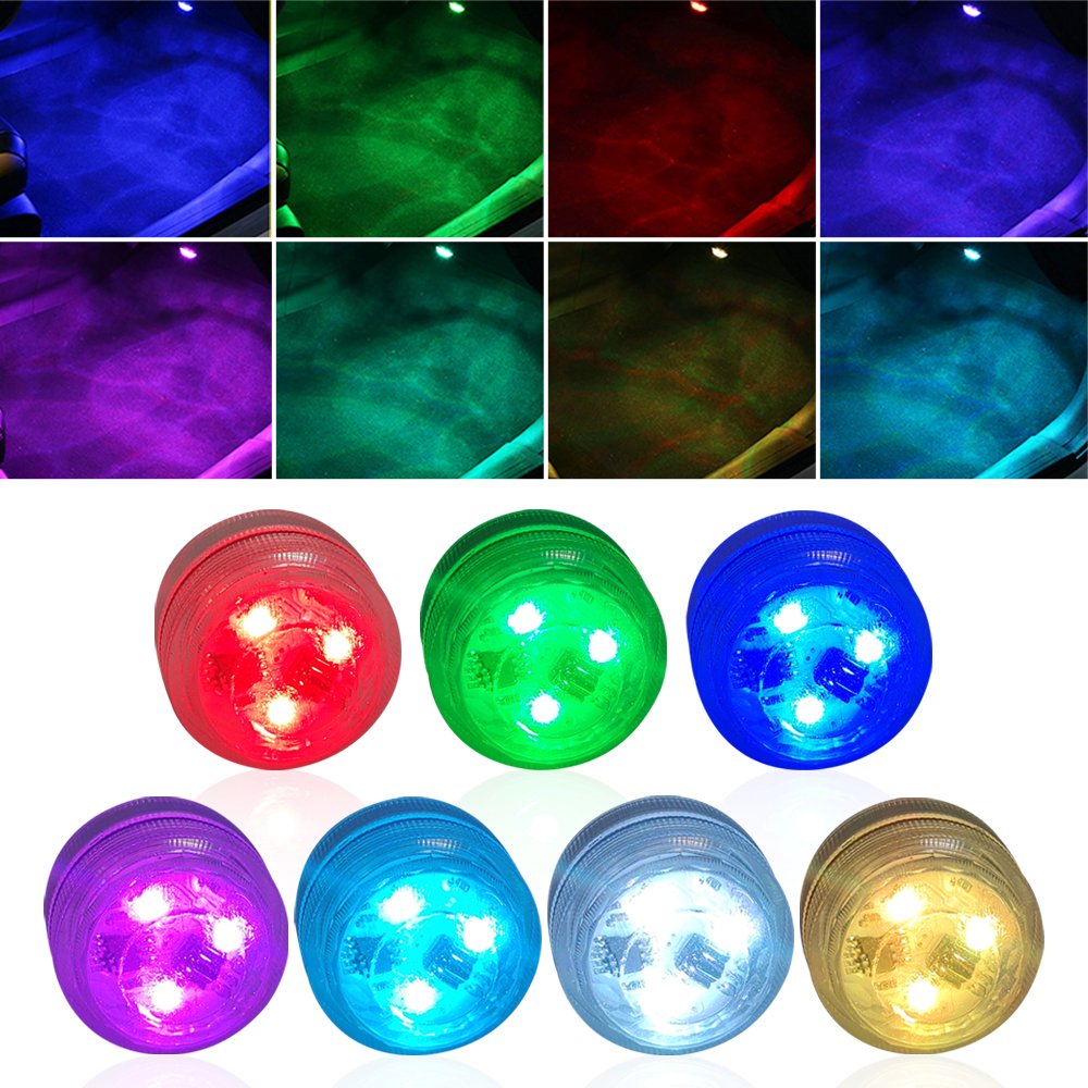 PEL 8 in 1 Car Interior Ambient Light Remote Control Decoration Auto Roof Foot Atmosphere Lamp Ebike Scooter Bicycle Tail Light