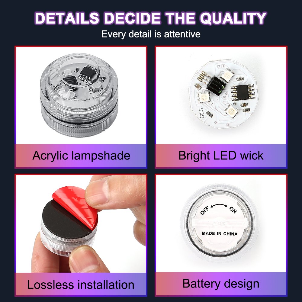 PEL 8 in 1 Car Interior Ambient Light Remote Control Decoration Auto Roof Foot Atmosphere Lamp Ebike Scooter Bicycle Tail Light