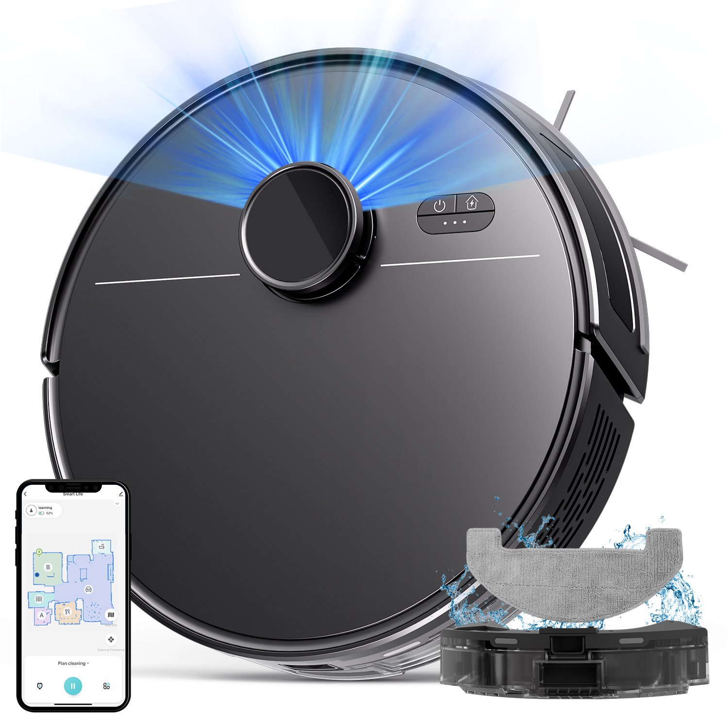Automated Cleaner Mop Laser Dropship Wholesale Automatic Cleaning Mopping Vacuum Robot