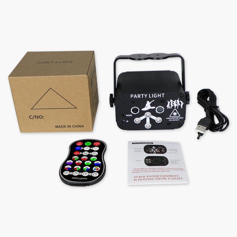 New Mini 6 Holes Laser Party Decorative Light LED Remote Control Atmosphere Lamp for Home Party Stage Projector RGB Lazer Lights