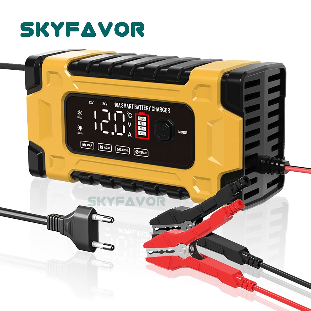 Dropshipping Products Automatic Battery Charger 24v 12V 10A Universal Fast Deep Cycle Gel Agm Pulse Repair Battery Charger