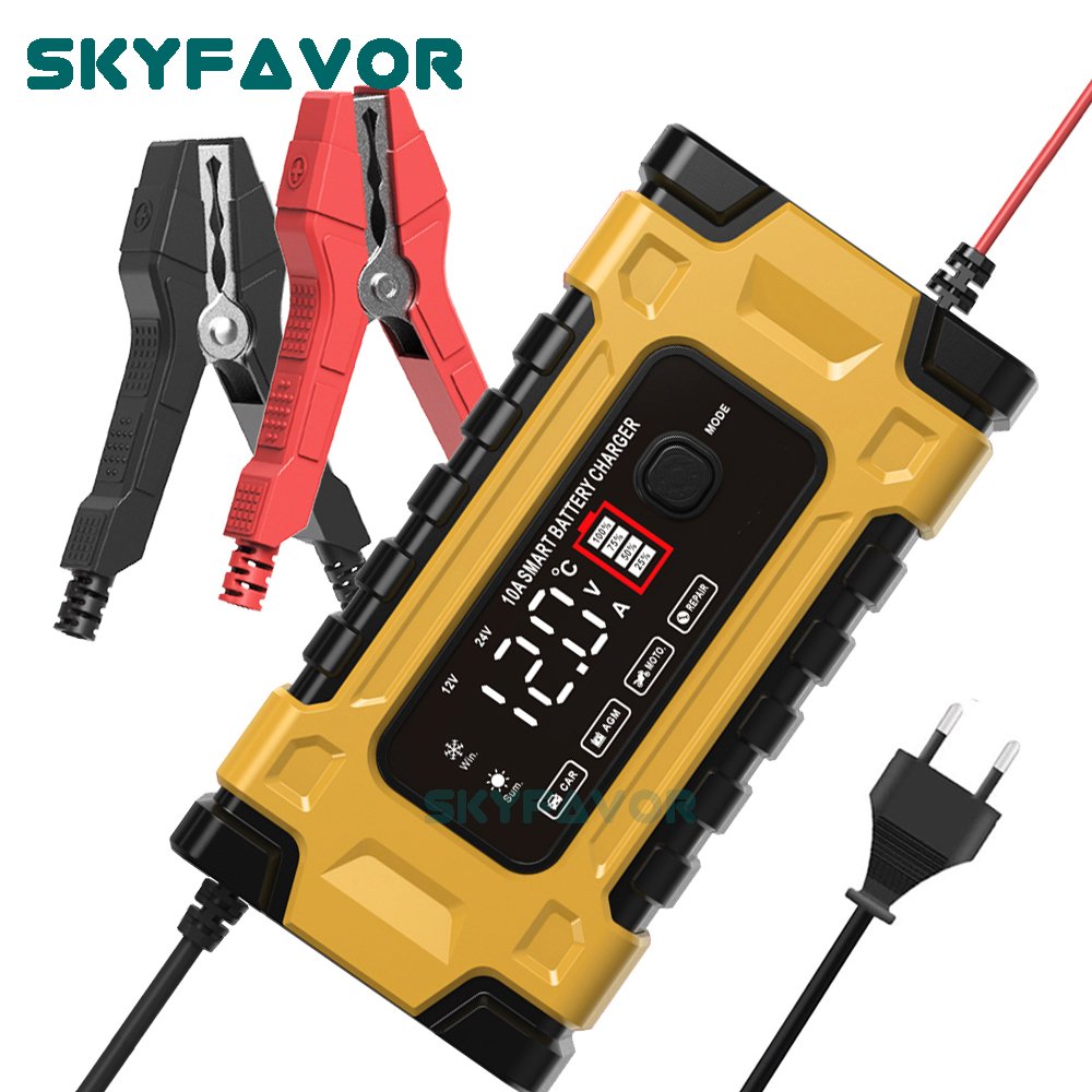 Dropshipping Products Automatic Battery Charger 24v 12V 10A Universal Fast Deep Cycle Gel Agm Pulse Repair Battery Charger