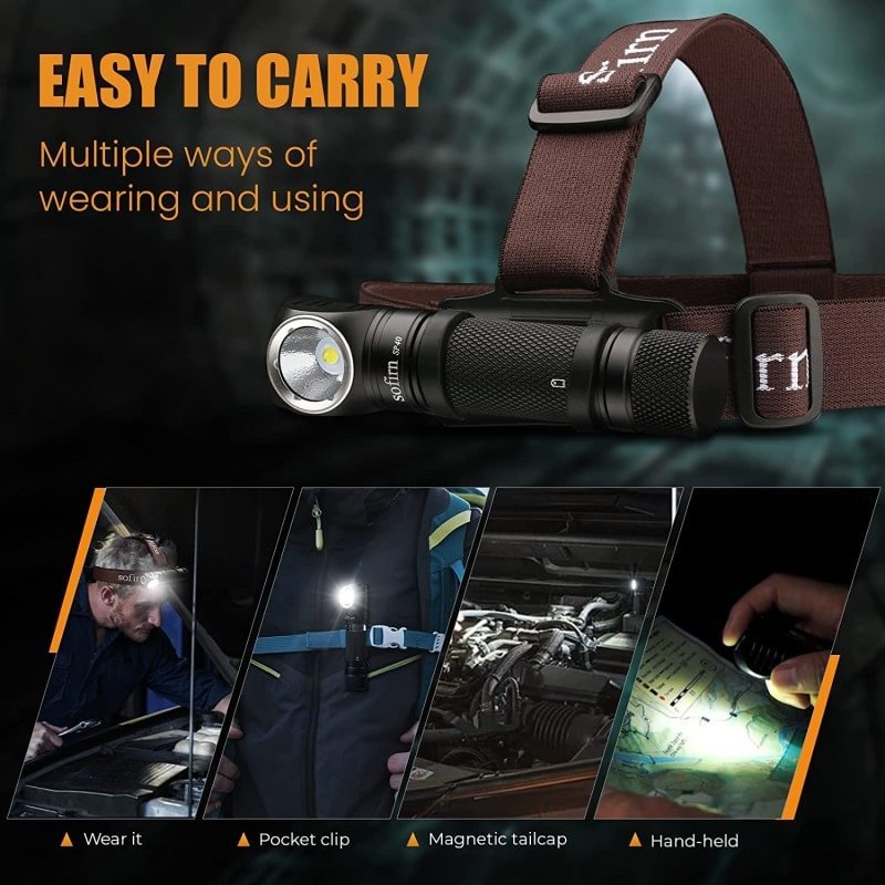 Sofirn Hot Selling SP40 Mini Headlight Portable High Low Beam 4 Modes LED High Quality Rechargeable USB Headlamp