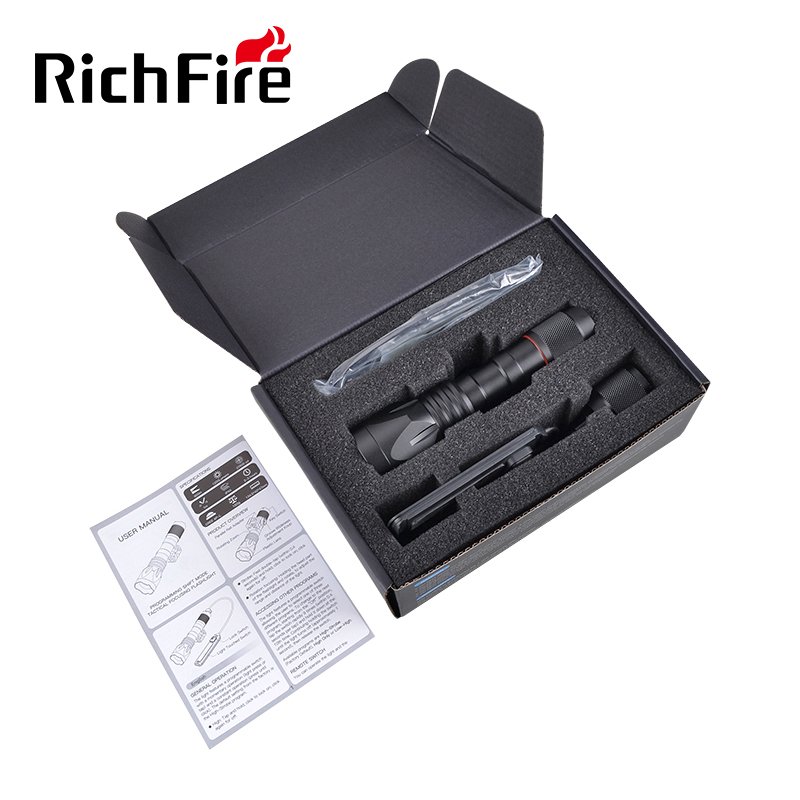 Zoom LED 1000lm Tactical Torch Quick Release Rechargeable Battery Aluminum Alloy Body Waterproof IP65 Custom Bright Flashlight