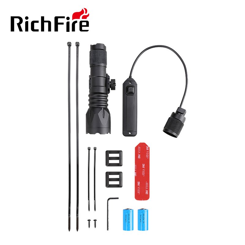 Zoom LED 1000lm Tactical Torch Quick Release Rechargeable Battery Aluminum Alloy Body Waterproof IP65 Custom Bright Flashlight