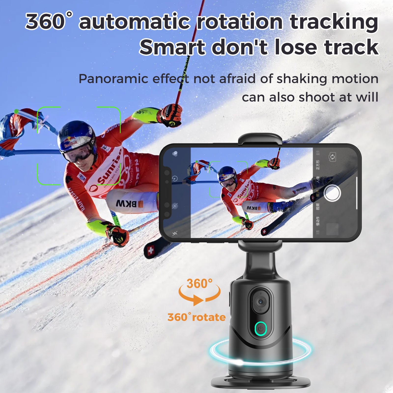 2025 Hot Sell Wholesale High Quality Q12 Selfie Stick Mobile Phone 360 Degree Stabilize Phone Support for Living Face Catching