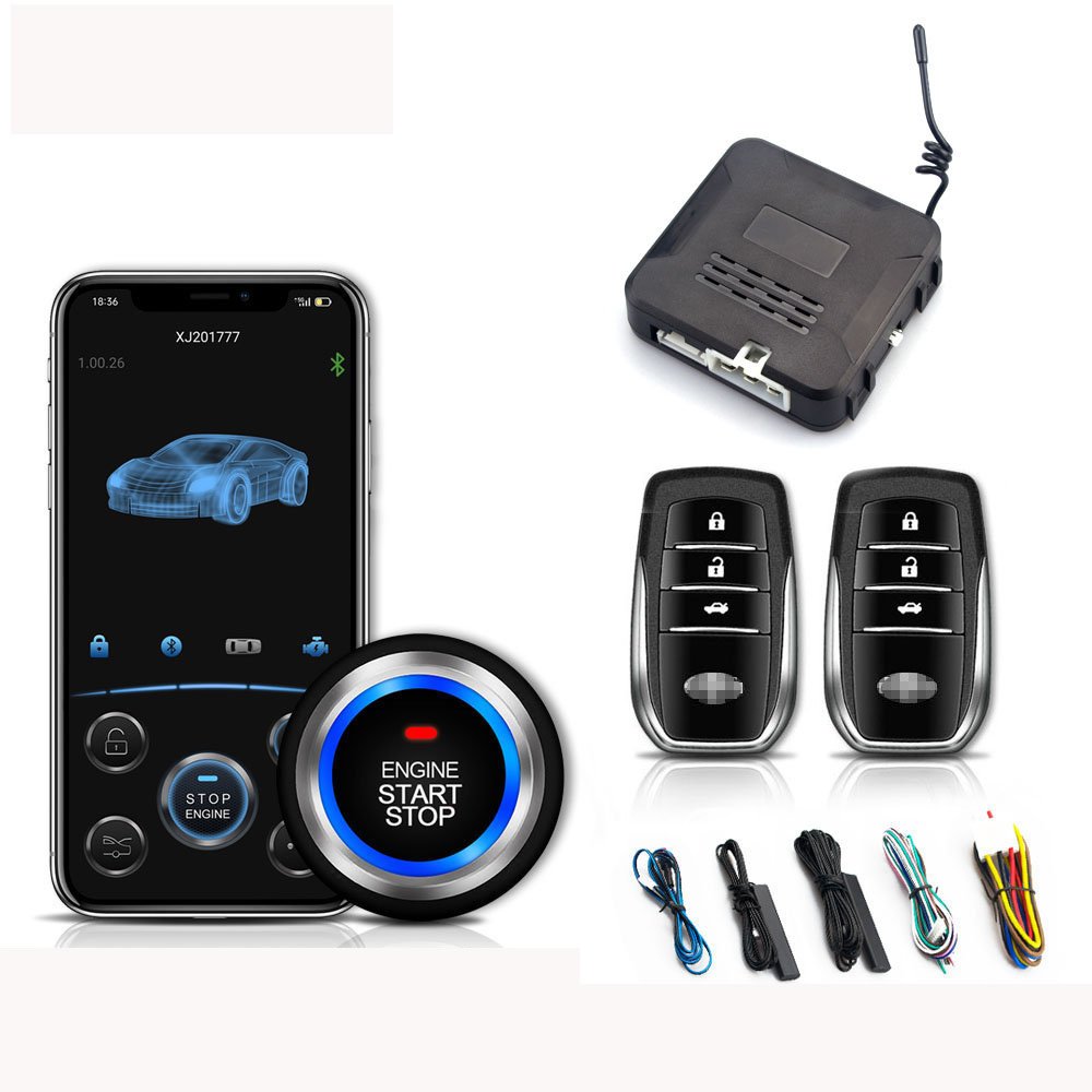 Intelligent Phone Application Control Car Push Button Start Remote Starter Ignition System Pke Keyless Engine Start Stop Car