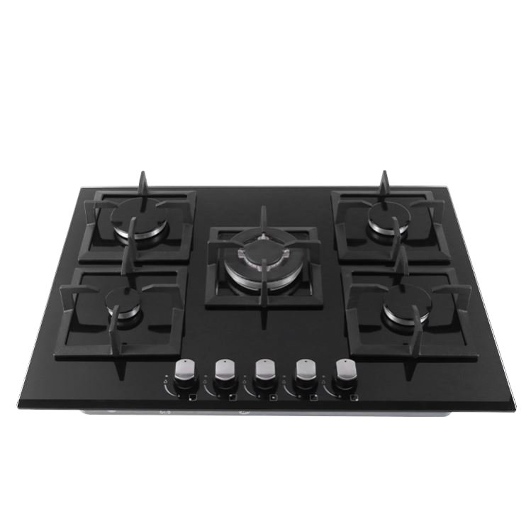 Kingzan Frosted or Mirrored Black Glass Panels with Separate Recessed Dual-use Gas Stoves
