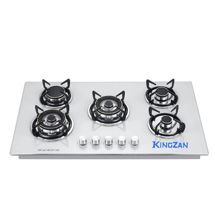 Kingzan Frosted or Mirrored Black Glass Panels with Separate Recessed Dual-use Gas Stoves