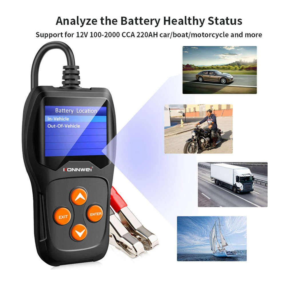 12v Digital Handheld LCD Battery Tester 100 2000 Cca Battery Tester Machine for Cars