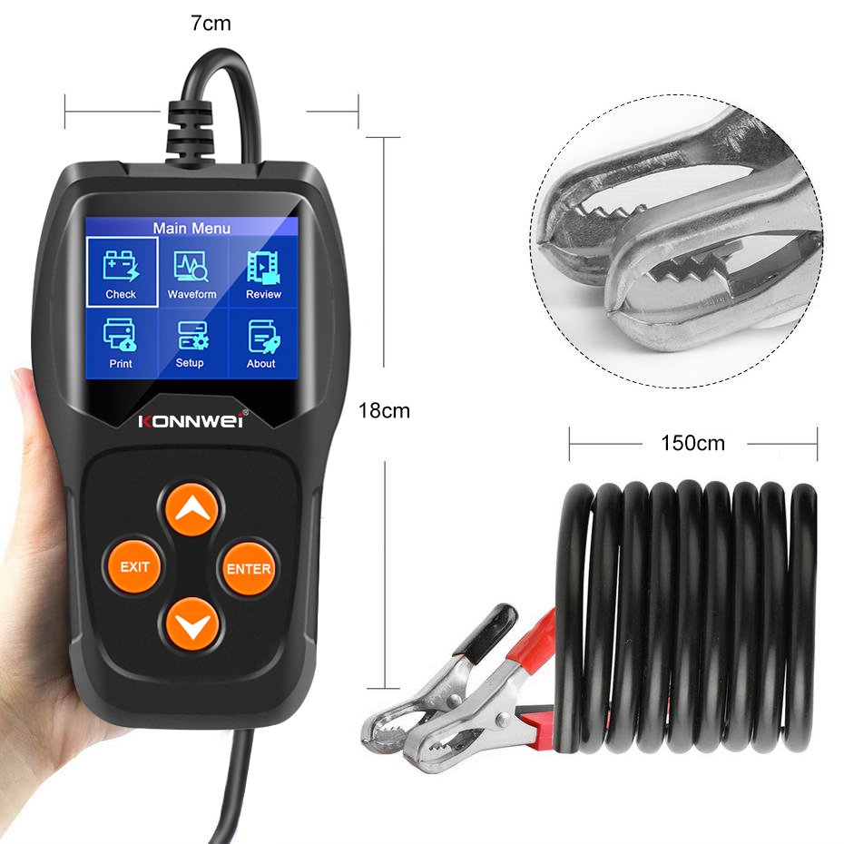 12v Digital Handheld LCD Battery Tester 100 2000 Cca Battery Tester Machine for Cars