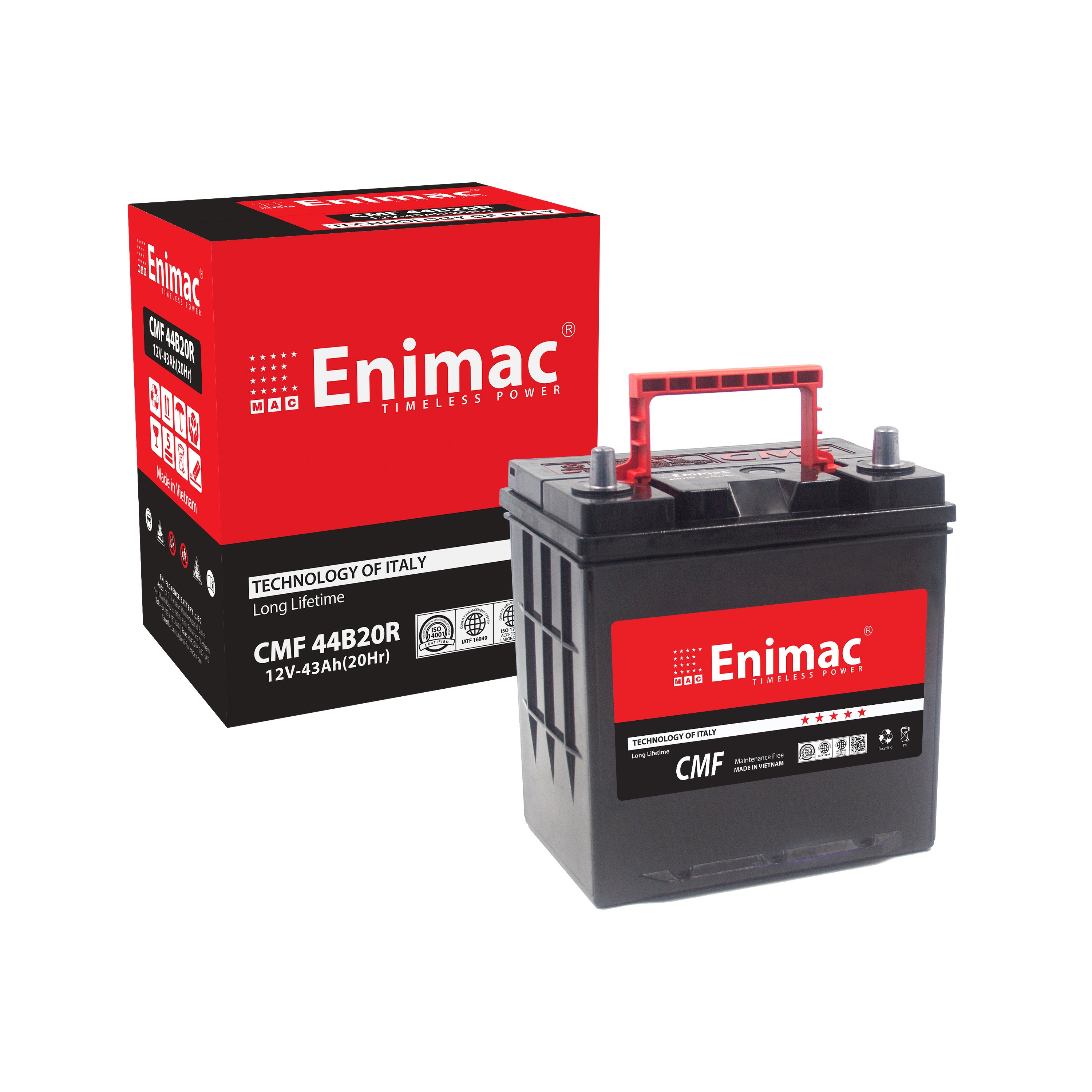 MODEL 44B20 R/L 12V 43AH the BEST AUTOMOTIVE BATTERY MF BATTERY for CAR JIS STANDARD STRONG POWER