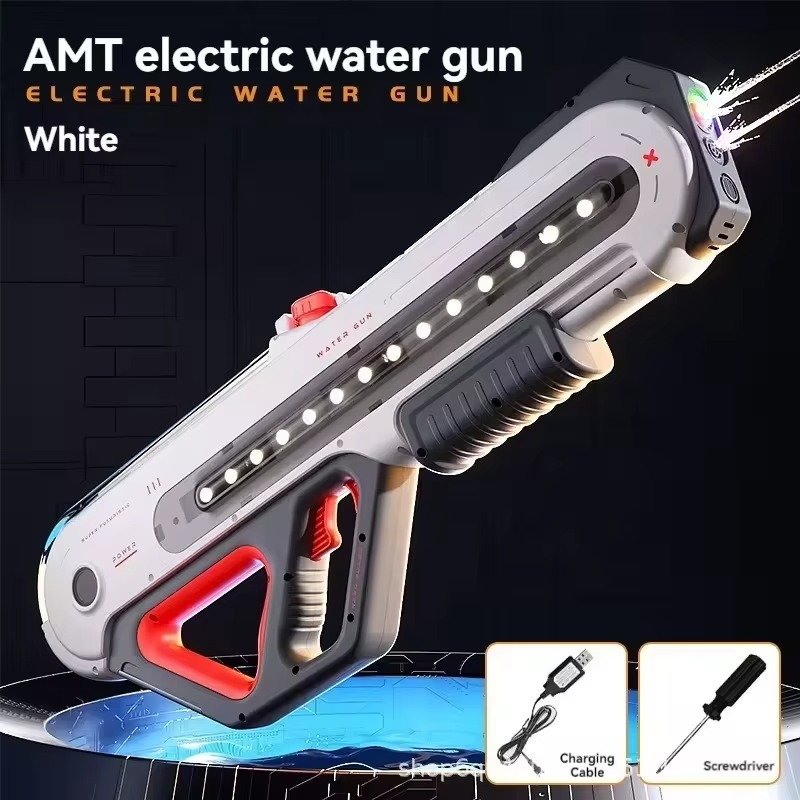 2024 New Electric Water Gun Auto Suction With Light-up Toy Automatic Water Squirt Gun Battery Powered Kids Toy Gun Outdoor Toys