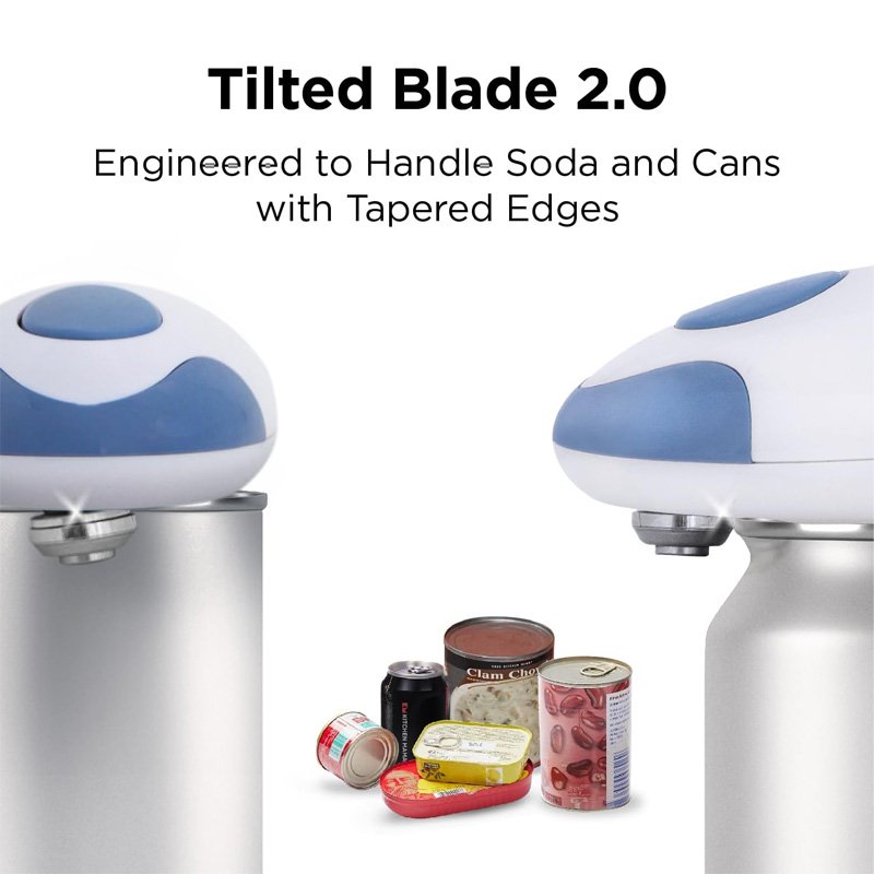 Kitchen Mama Gifts Top Rated Tin Opener Simple Auto Electric Jar Opener for Seniors and Weak Hand One Touch Electric Can Opener