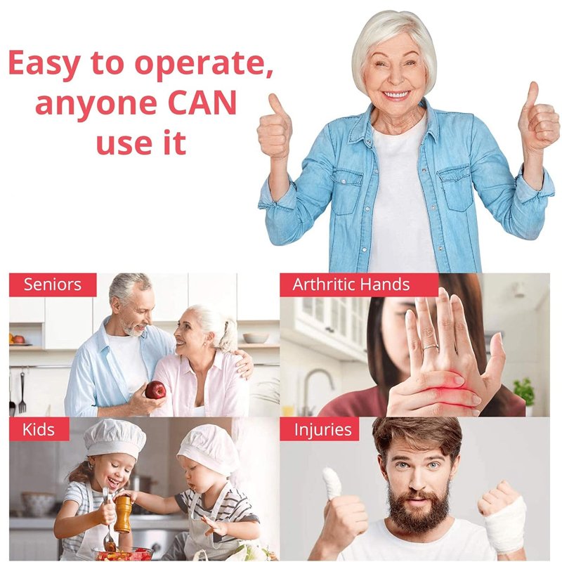 Kitchen Mama Gifts Top Rated Tin Opener Simple Auto Electric Jar Opener for Seniors and Weak Hand One Touch Electric Can Opener