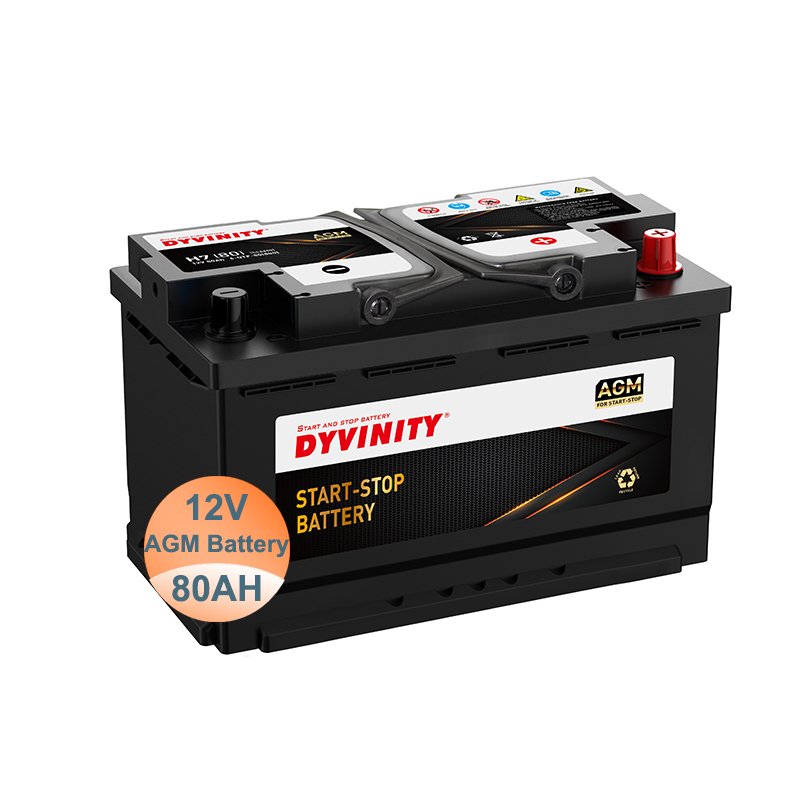 DYVINTY JIS/DIN 6-QTF-80 H7 12V 80AH Agm Auto Batteries Start Stop Car Battery