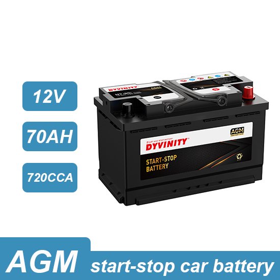 DYVINTY JIS/DIN 6-QTF-80 H7 12V 80AH Agm Auto Batteries Start Stop Car Battery