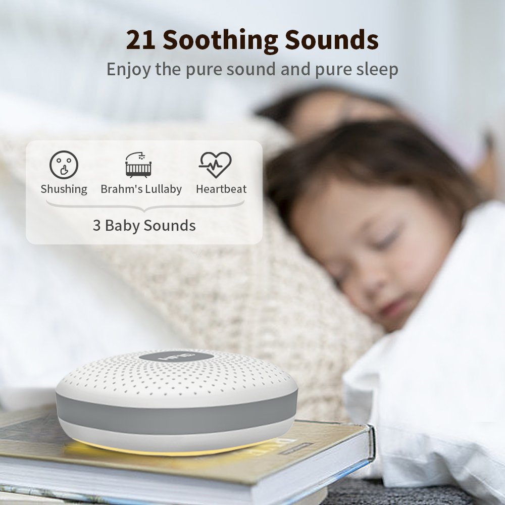 HiFiD 2025 New White Noise Sleep Sound Machine and Night Light with 1800mAh Battery Portable Sound Machine for Baby