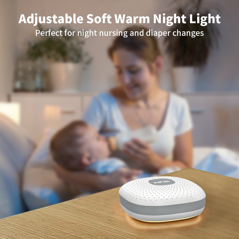 HiFiD 2025 New White Noise Sleep Sound Machine and Night Light with 1800mAh Battery Portable Sound Machine for Baby