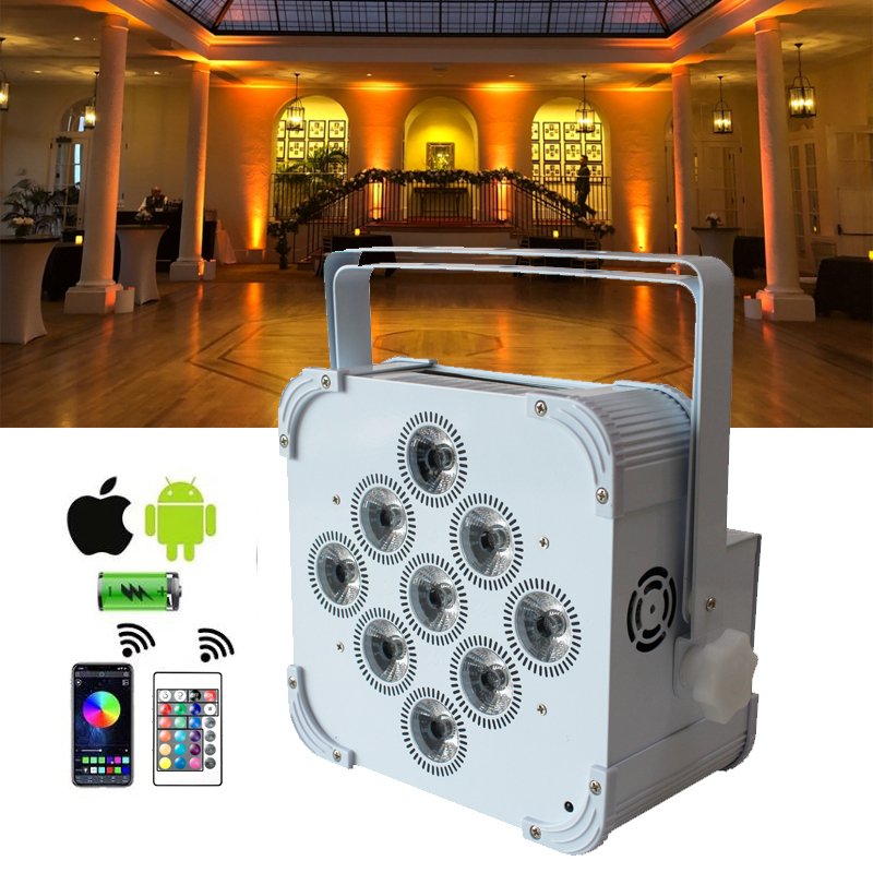 Rechargeable Led Uplighter 9x18w RGBAW UV Battery Dj Lighting Can 6IN1 Wireless Dmx512 Mini Lamp Battery Operated Led Cannon