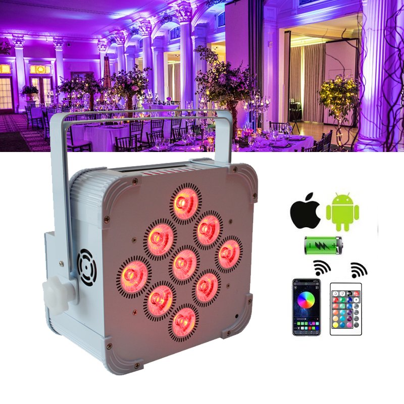Rechargeable Led Uplighter 9x18w RGBAW UV Battery Dj Lighting Can 6IN1 Wireless Dmx512 Mini Lamp Battery Operated Led Cannon