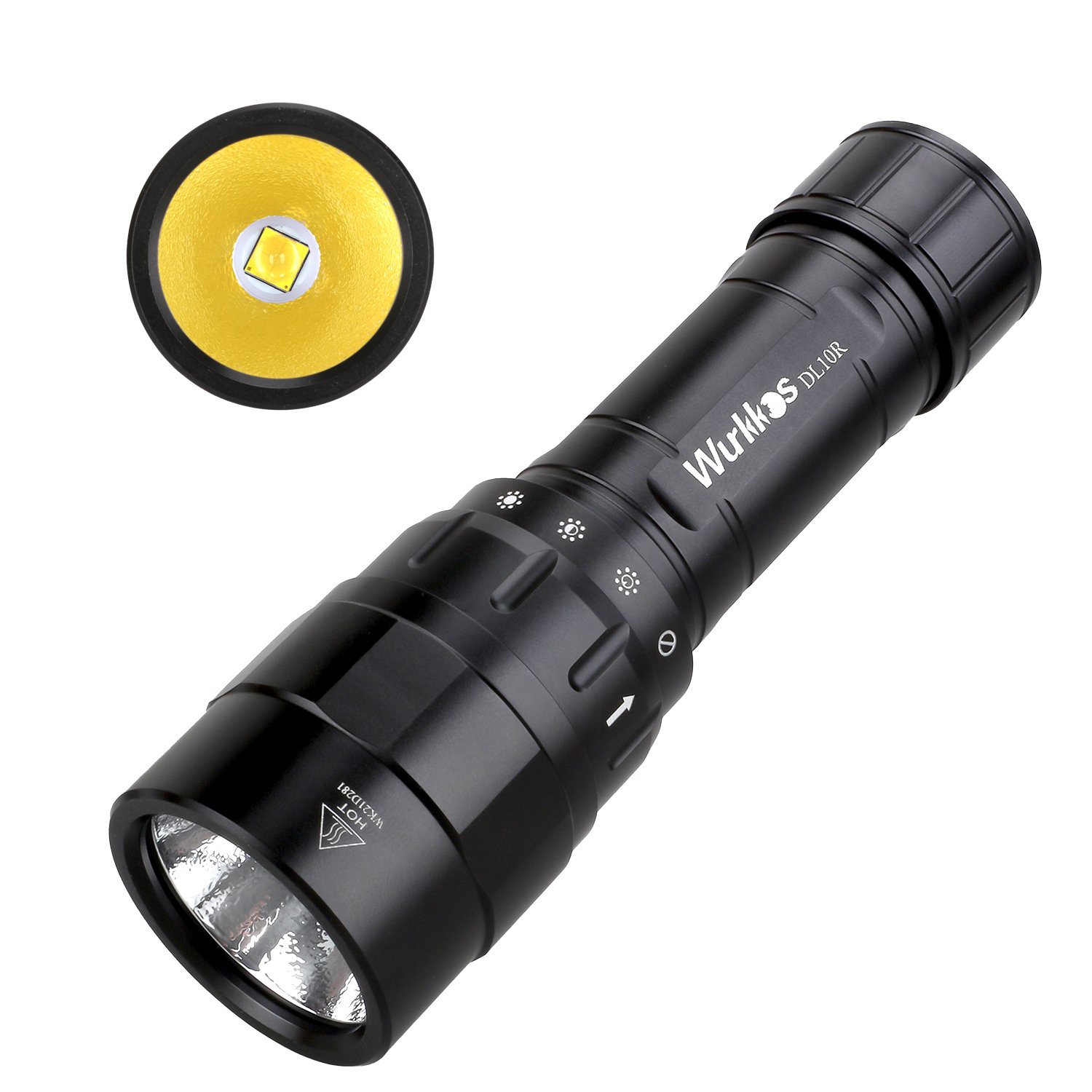 Wurkkos 4500 Lumen USB-C Rechargeable Dive Light XHP70.2 LED IPX8 Waterproof Flashlight with Magnetic Rotary Switch