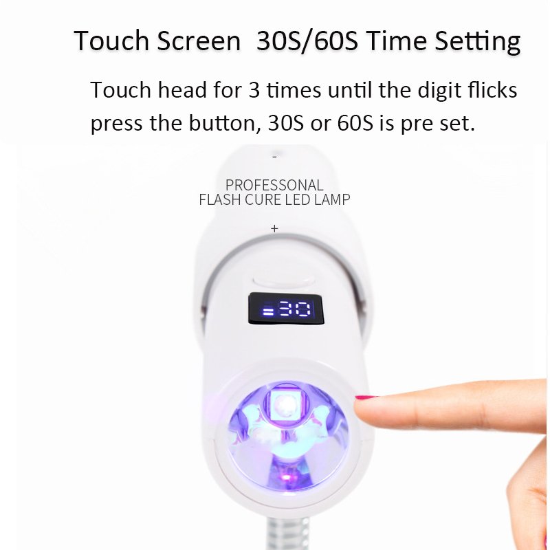Mini Body Large Battery 2500Mah 2-In-1 Flash Cure Led Lamp 30S 60S Two Time Setting With Touch Ring Led Flashlights for Manicure
