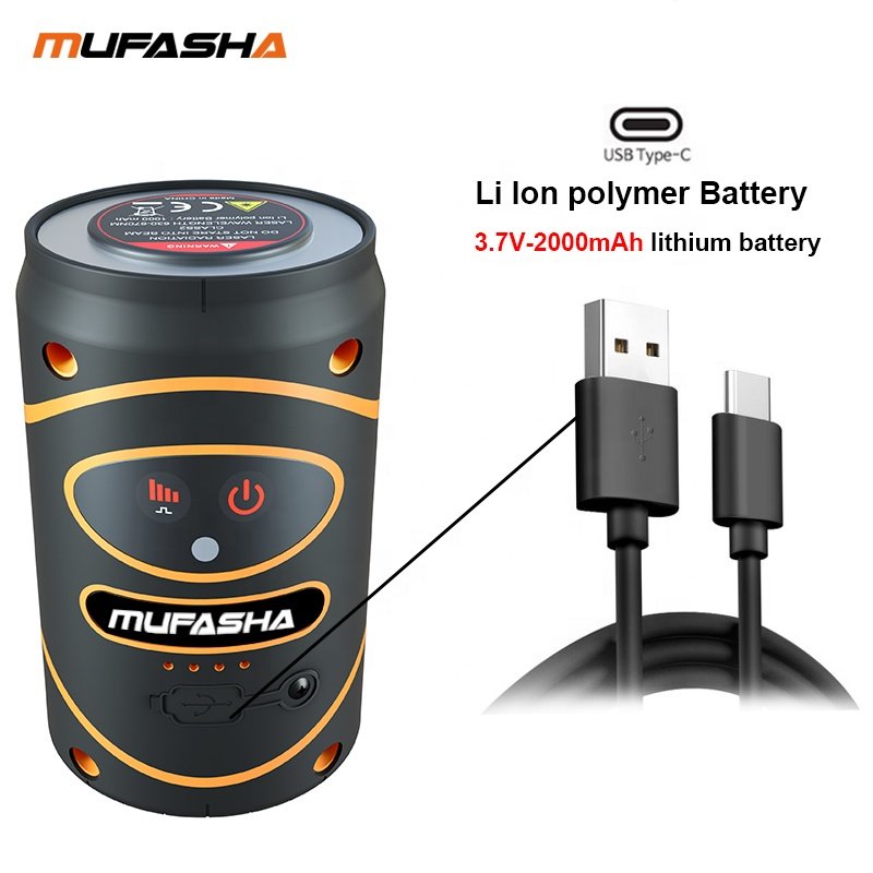 MUFASHA T06 2 Lines Laser Level Build in Lithium Battery Two Cross Line Automatic Self-leveling Level Laser