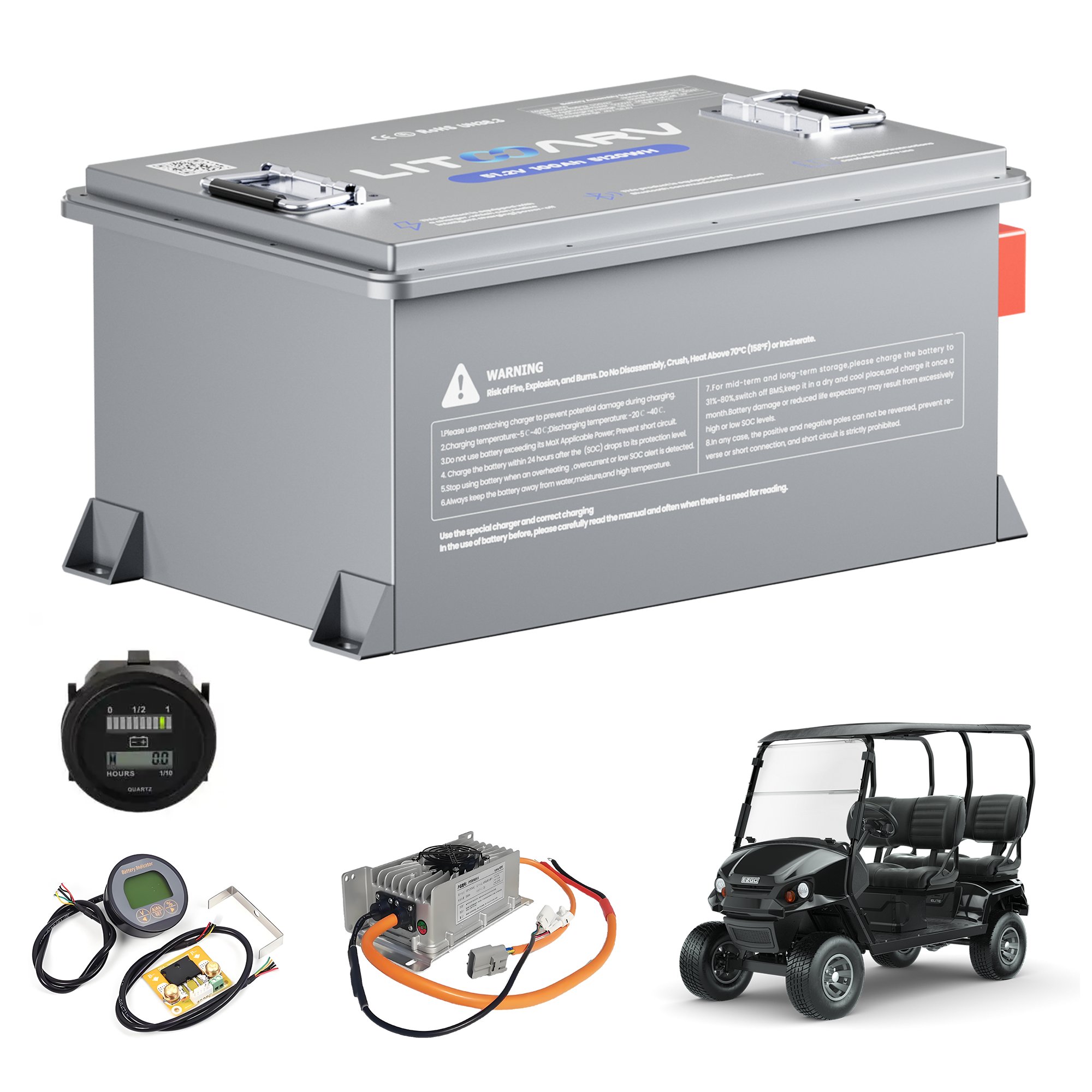 72v 48v Golf Cart Lithium Battery 36v For Golf Cart 51.2v 105ah 100ah Lithium Iron Phosphate Ion Batteries 200ah 280ah 48 Volt