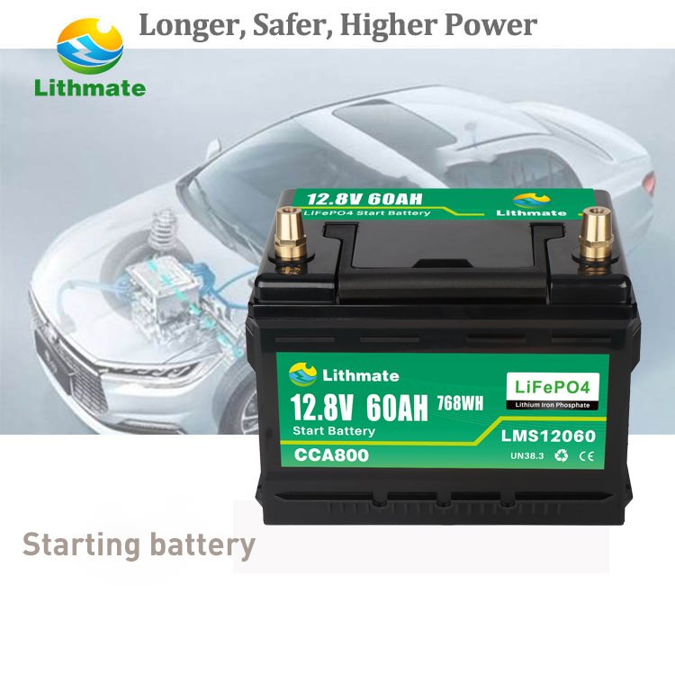 Deep Cycle BT Monitor 800CCA Car Start Battery Lithium Starting Battery 12v 60ah Lifepo4 Car Battery